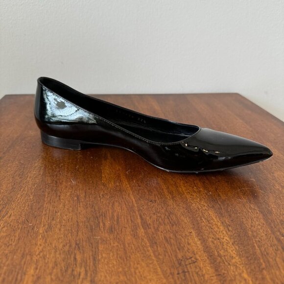 Saint Laurent Paris Black Patent Leather Pointed Toe Ballet Flats - Picture 6 of 13